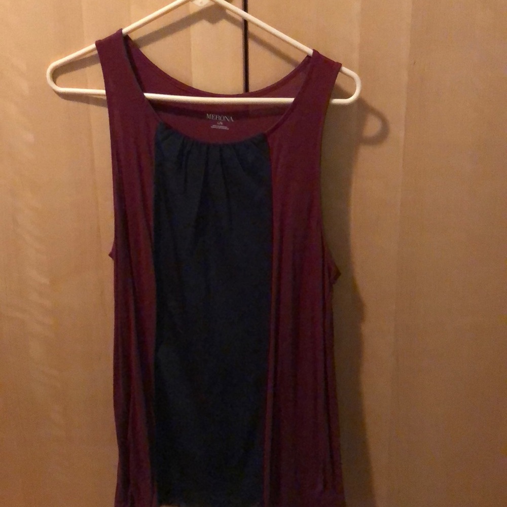 Navy and Maroon tank